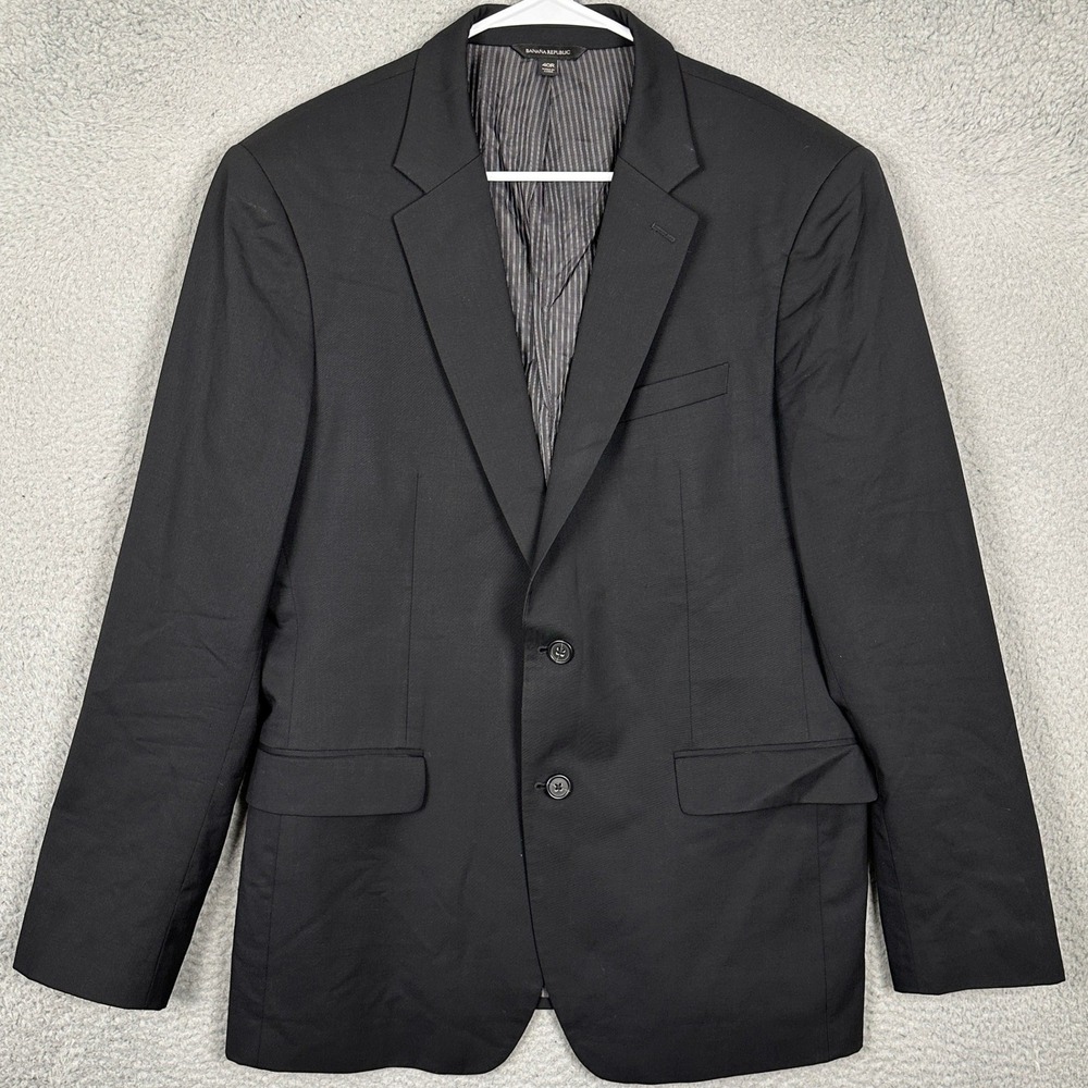 Banana Republic Blazer Mens 40R Standard Fit Black Wool Marzotto Sport Coat EUC